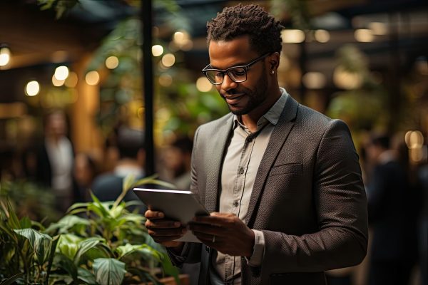 Business Man with Tablet